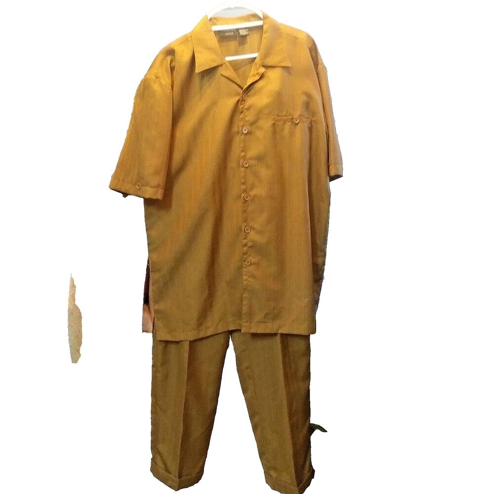 The George Martin Collection XL Shirt Carmel Brown Leisure suit 38R pants
